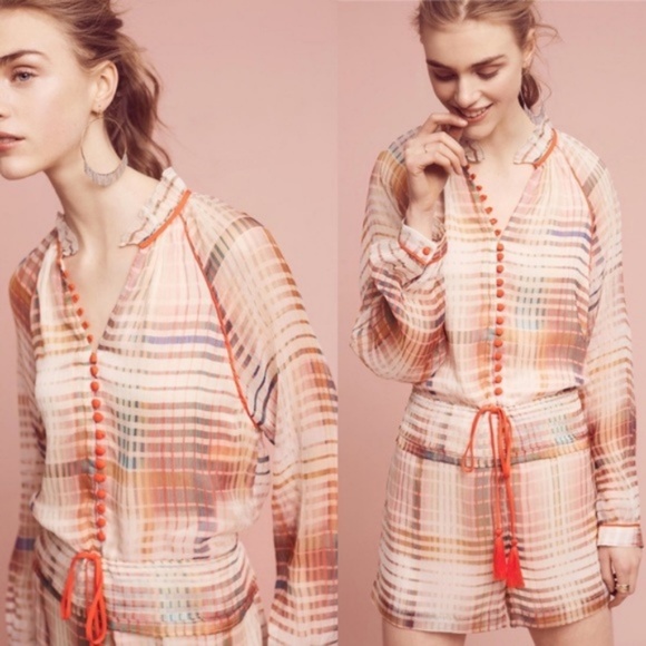 Ombré Square Gridded Romper Adelyn Rae Plaid - Picture 3 of 7